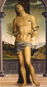 Saint Sebastian, n. 1490 (öljy puulle)